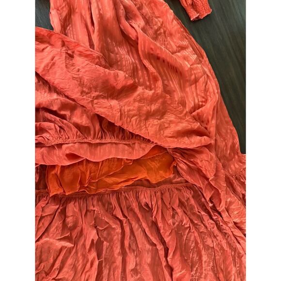 Calypso St Barth Silk Maxi Dress Flowy Party Orange $596 - Picture 13 of 15
